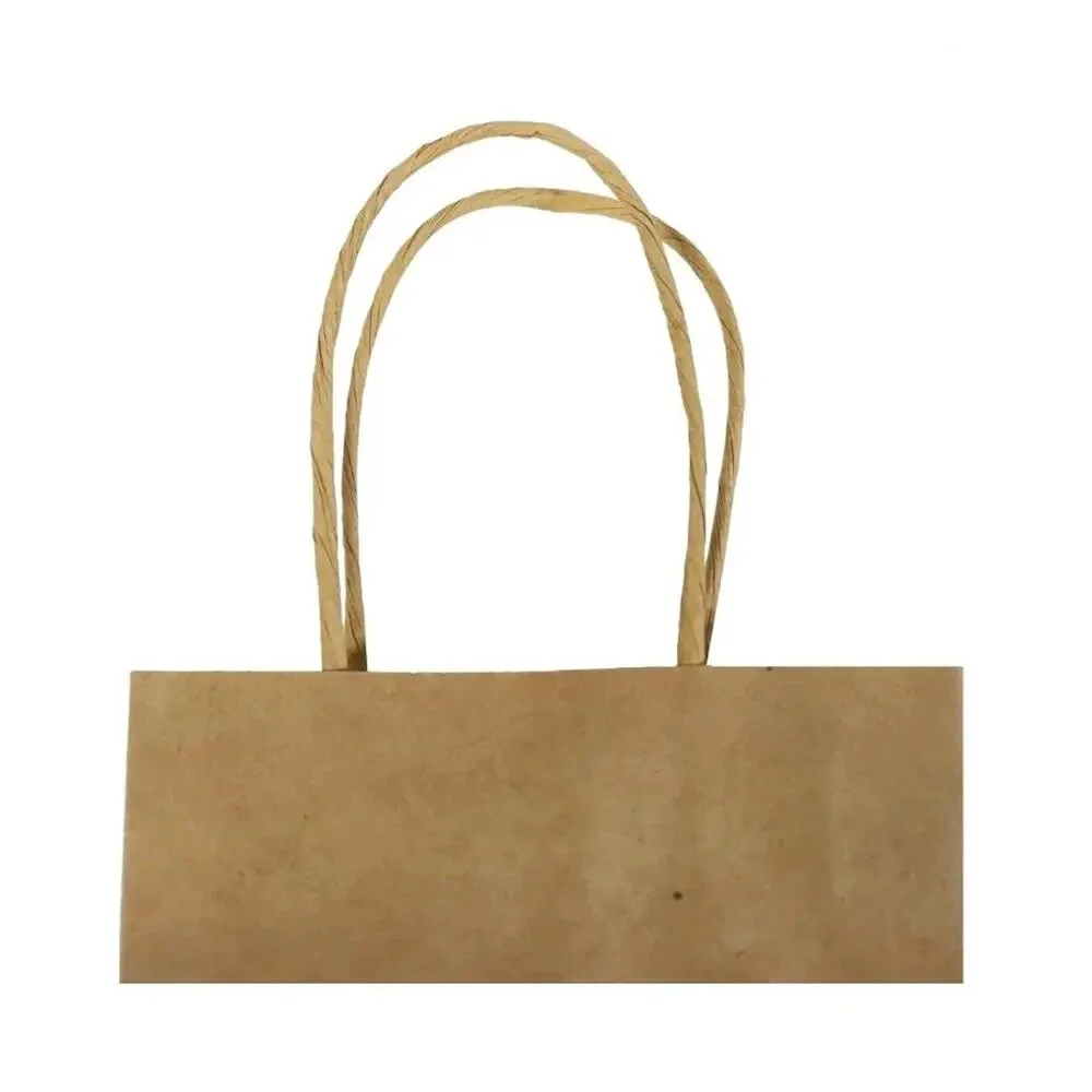 bagmad 50 Pack 5.25x3.25x8 Inch Small Brown Paper Gift Bags with Handles...